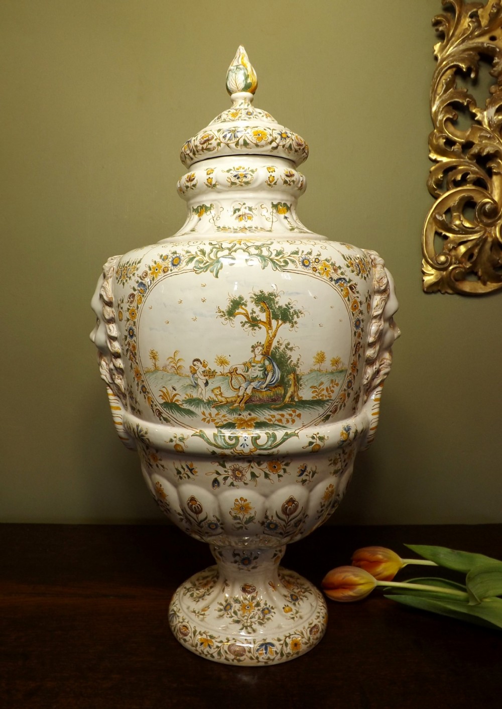 Mid 19th C vase and cover