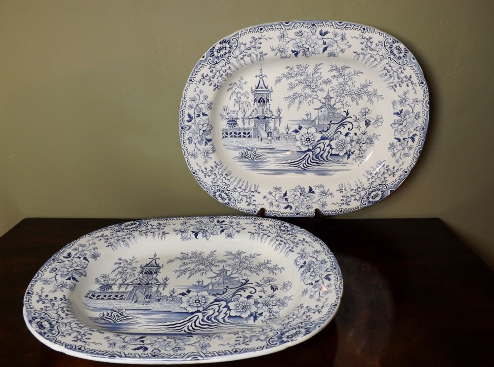 PAIR 19TH C MEAT  PLATES