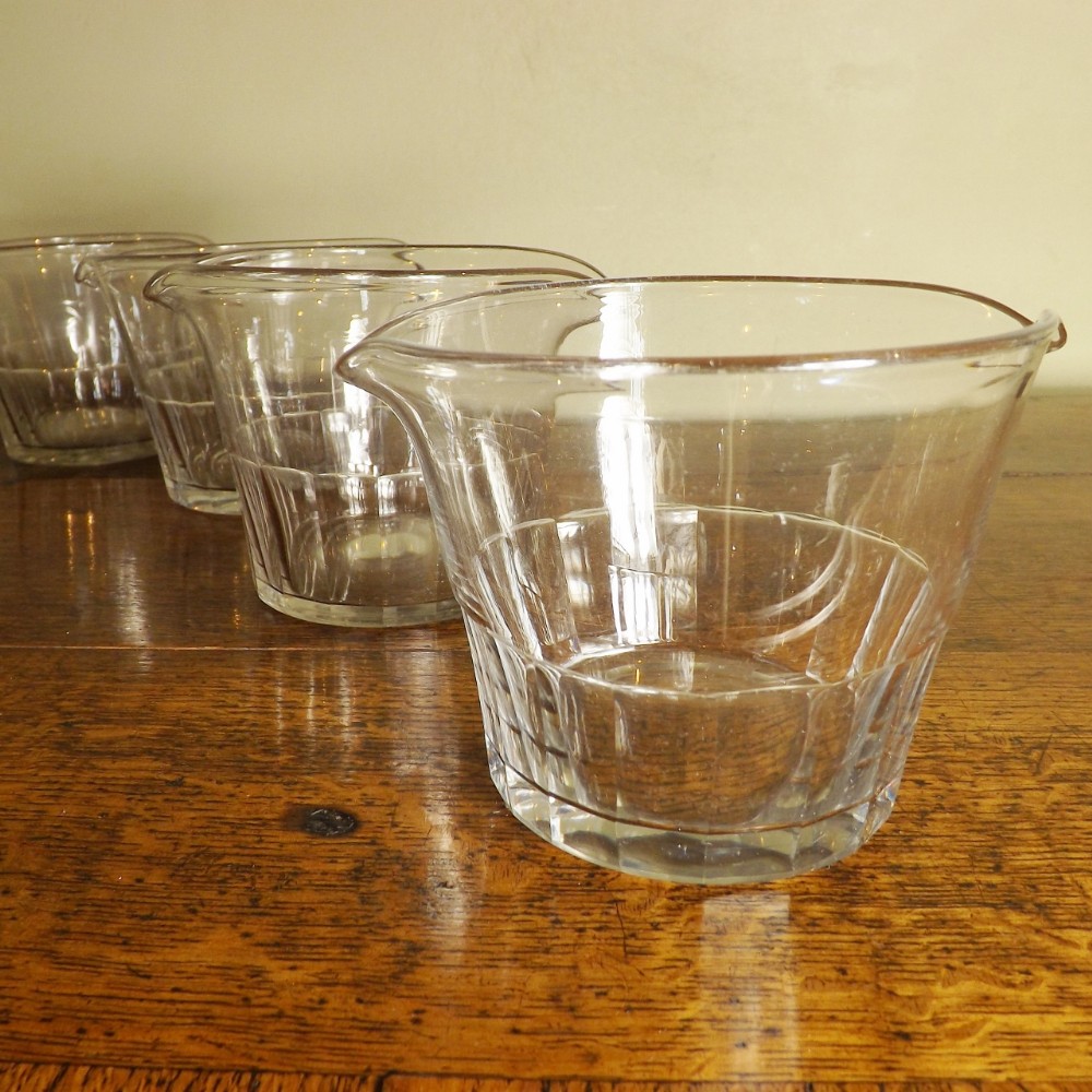 SET OF 4 19TH C GLASS RINSER BOWLS