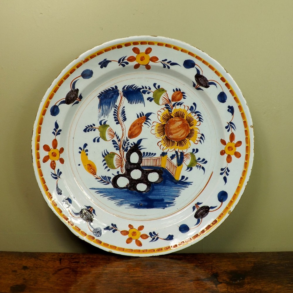 18TH C POLYCHROME CHARGER