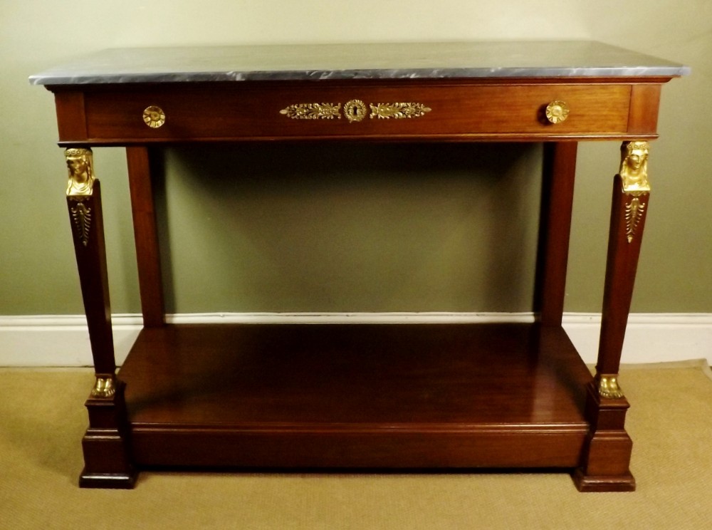 LARGE 19TH C MARBLE TOPPED CONSOLE TABLE