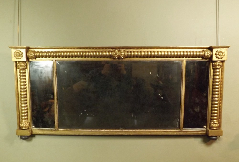 19TH C GILT OVERMANTLE MIRROR