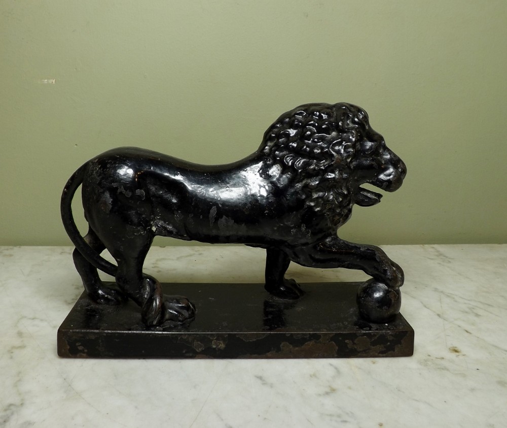 19th C Cast Iron Lion
