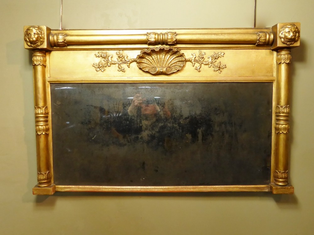 EARLY 19TH C. GILT OVERMANTLE MIRROR