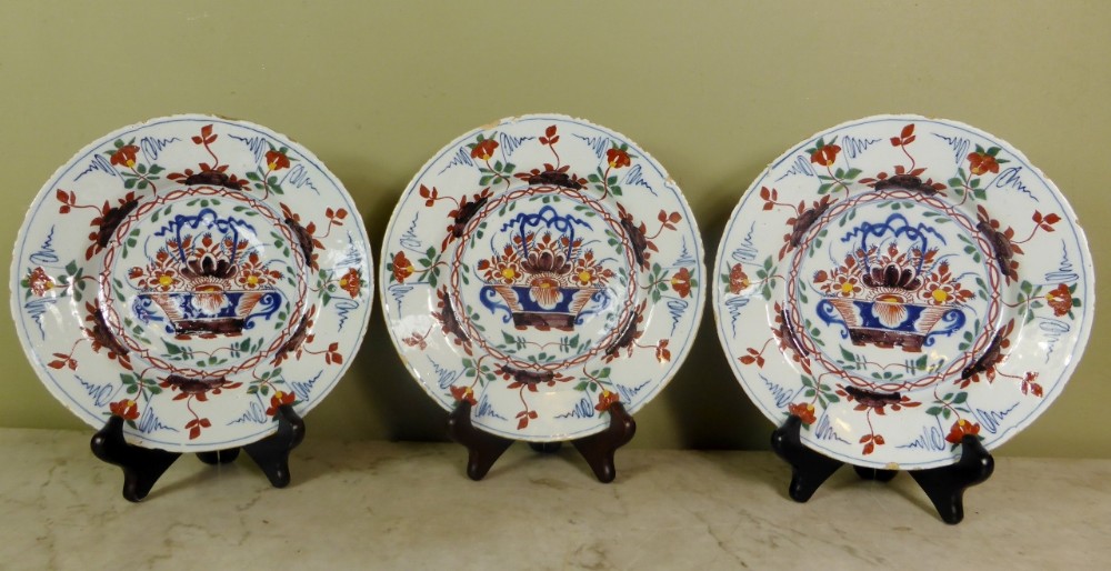 Set of 18th C Delft plates