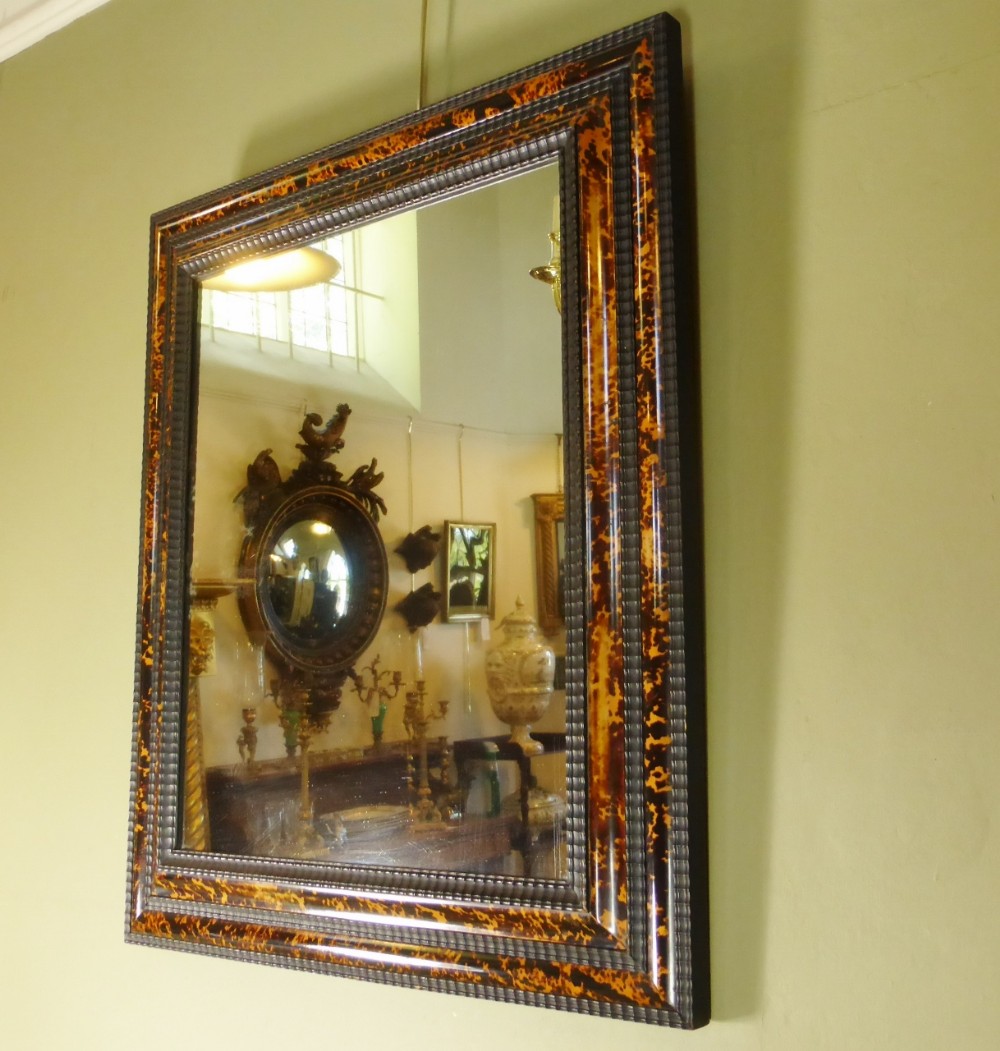 19TH C TORTOISESHELL WALL MIRROR