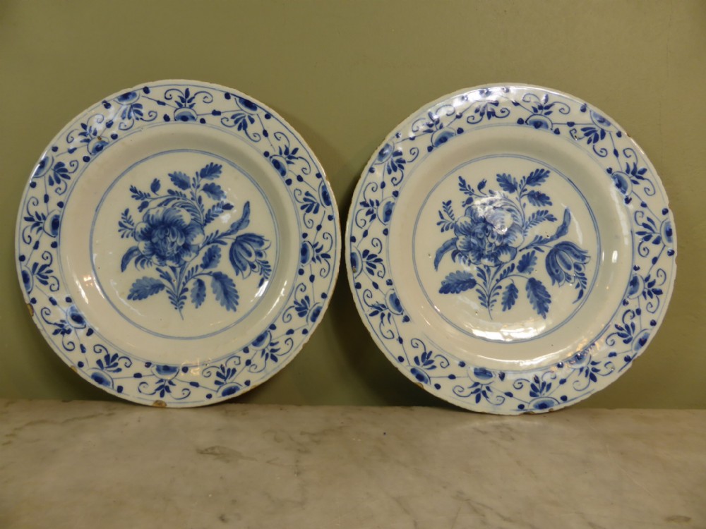 PAIR 18TH C DELFT PLATES
