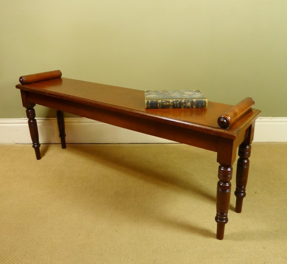 19TH C WALNUT HALL BENCH