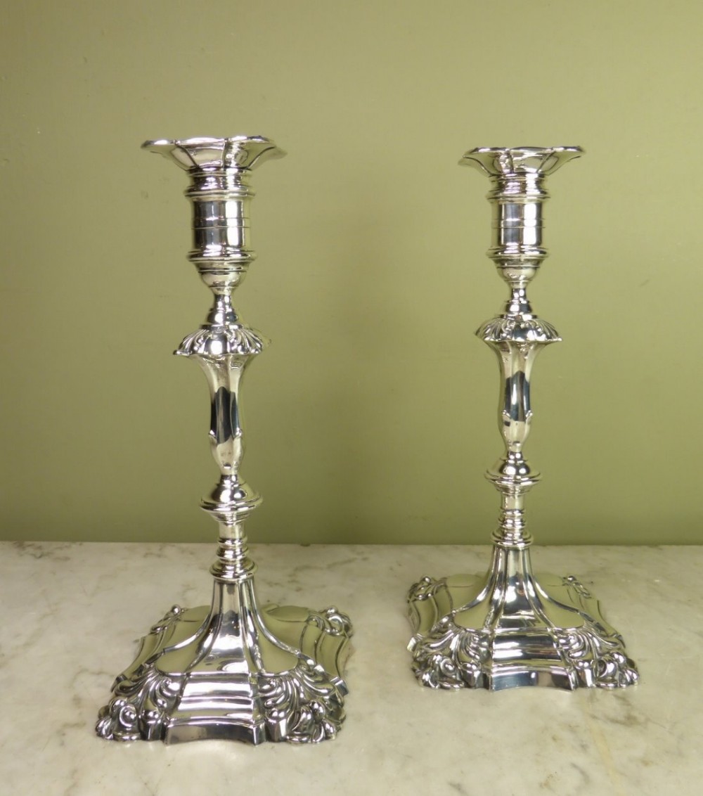 PAIR OF SILVER CANDLESTICKS SHEFFIELD 1917
