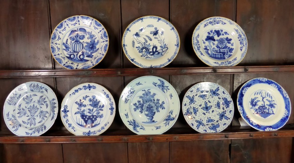 Selection of 18th C Delft plates