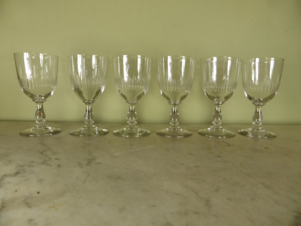 SET OF SIX 19TH C CLARET WINE GLASSES