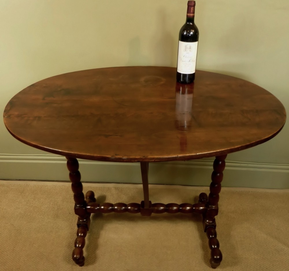 19TH C. WALNUT VENDAGE, WINE TABLE