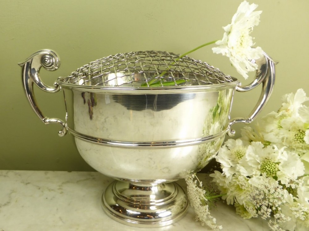 SILVER ROSE BOWL