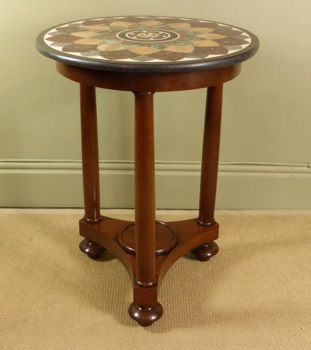 19TH C MAHOGANY & MARBLE TABLE