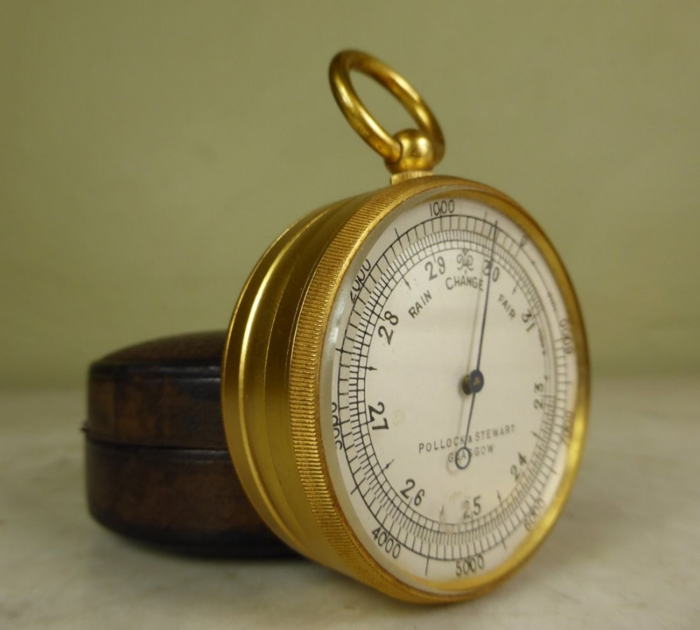 19TH C TRAVEL POCKET BAROMETER