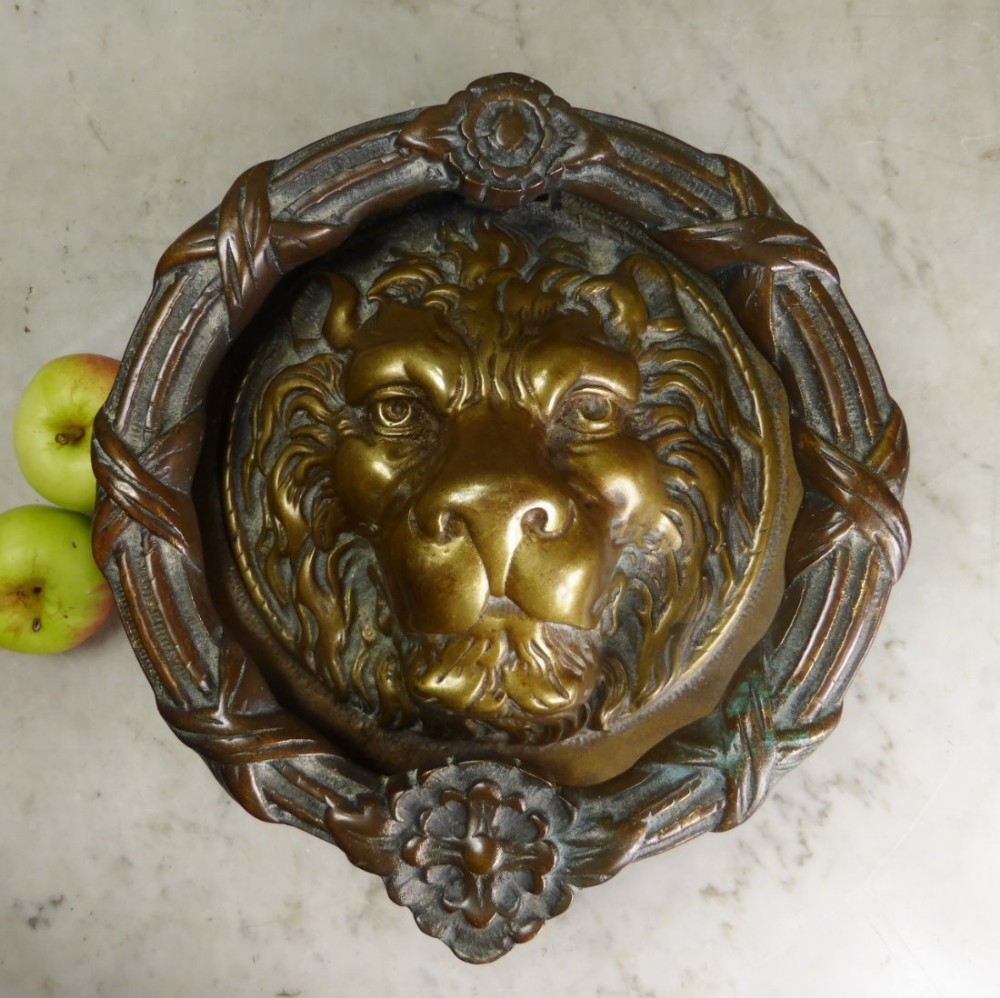 LARGE BRASS LION DOOR KNOCKER