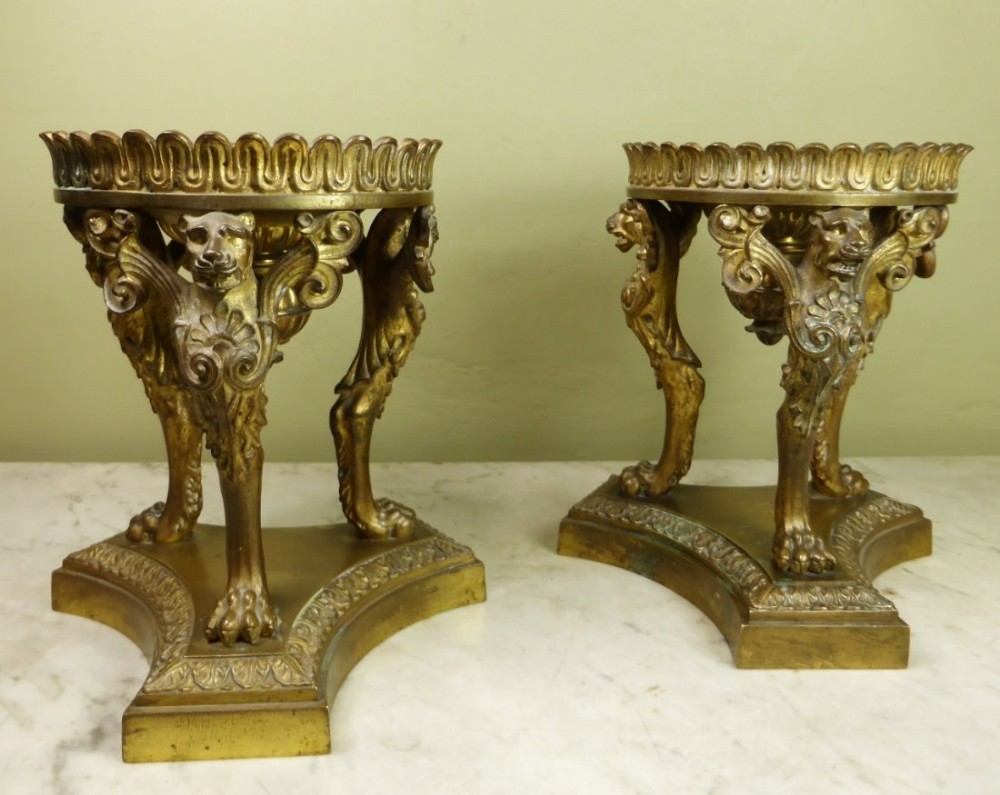 PAIR OF REGENCY GILT BRASS TAZZA