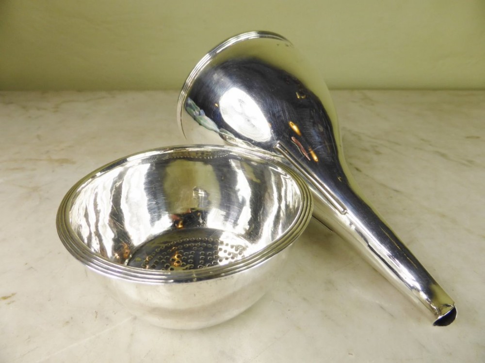 19TH C SILVER WINE FUNNEL