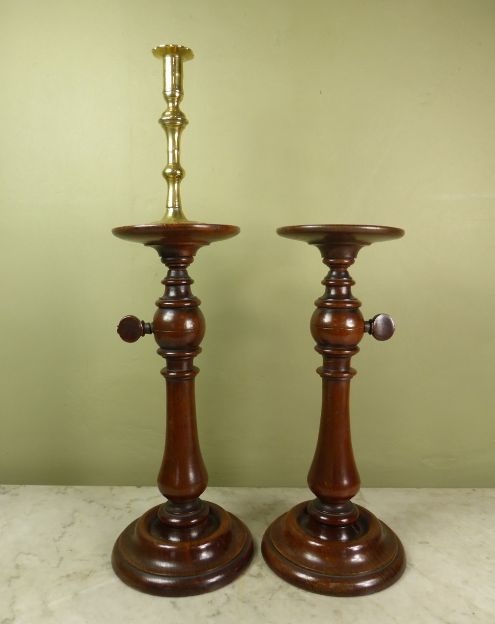 PAIR OF 19TH C MAHOGANY CANDLE STANDS