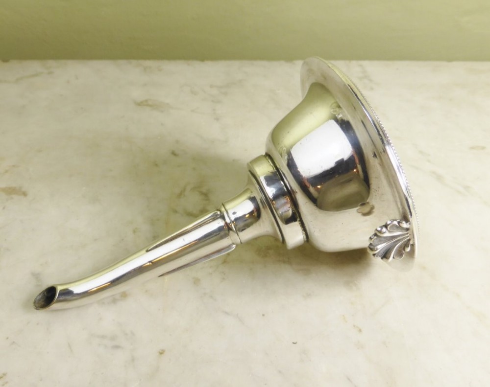 19TH C SILVER PLATED WINE FUNNEL