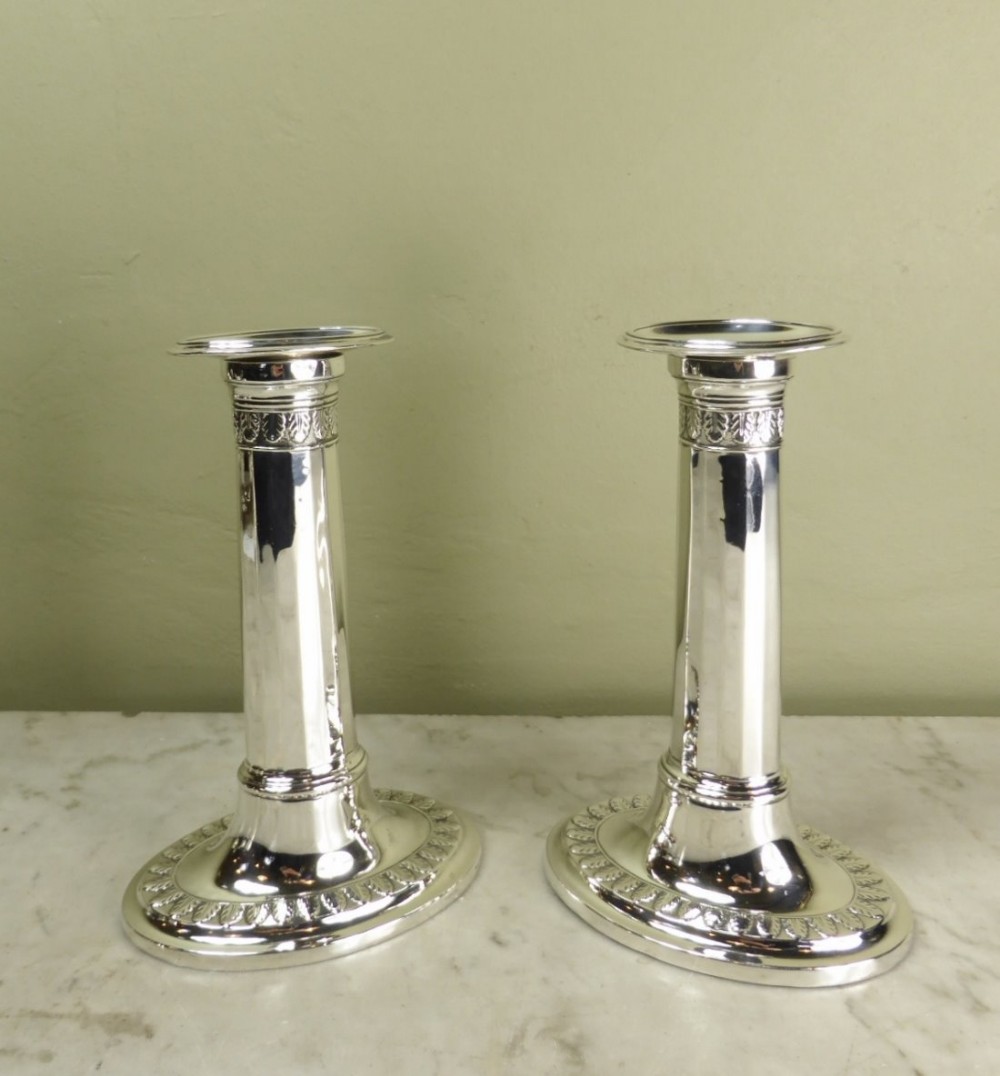 PAIR OF SILVER CANDLESTICKS 1906