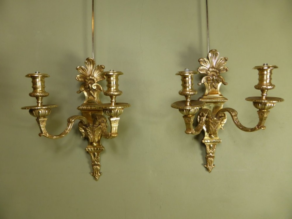 PAIR OF GILT WALL SCONCES