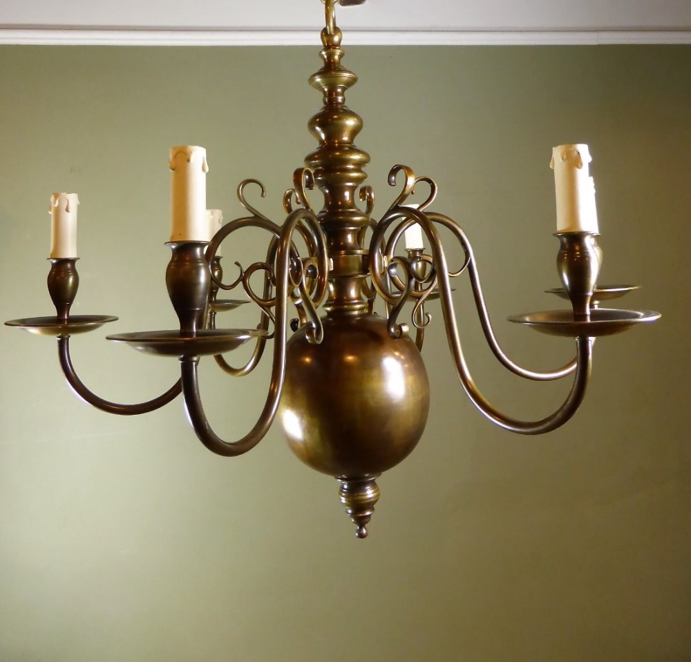 LARGE 19TH C BRASS LIGHT