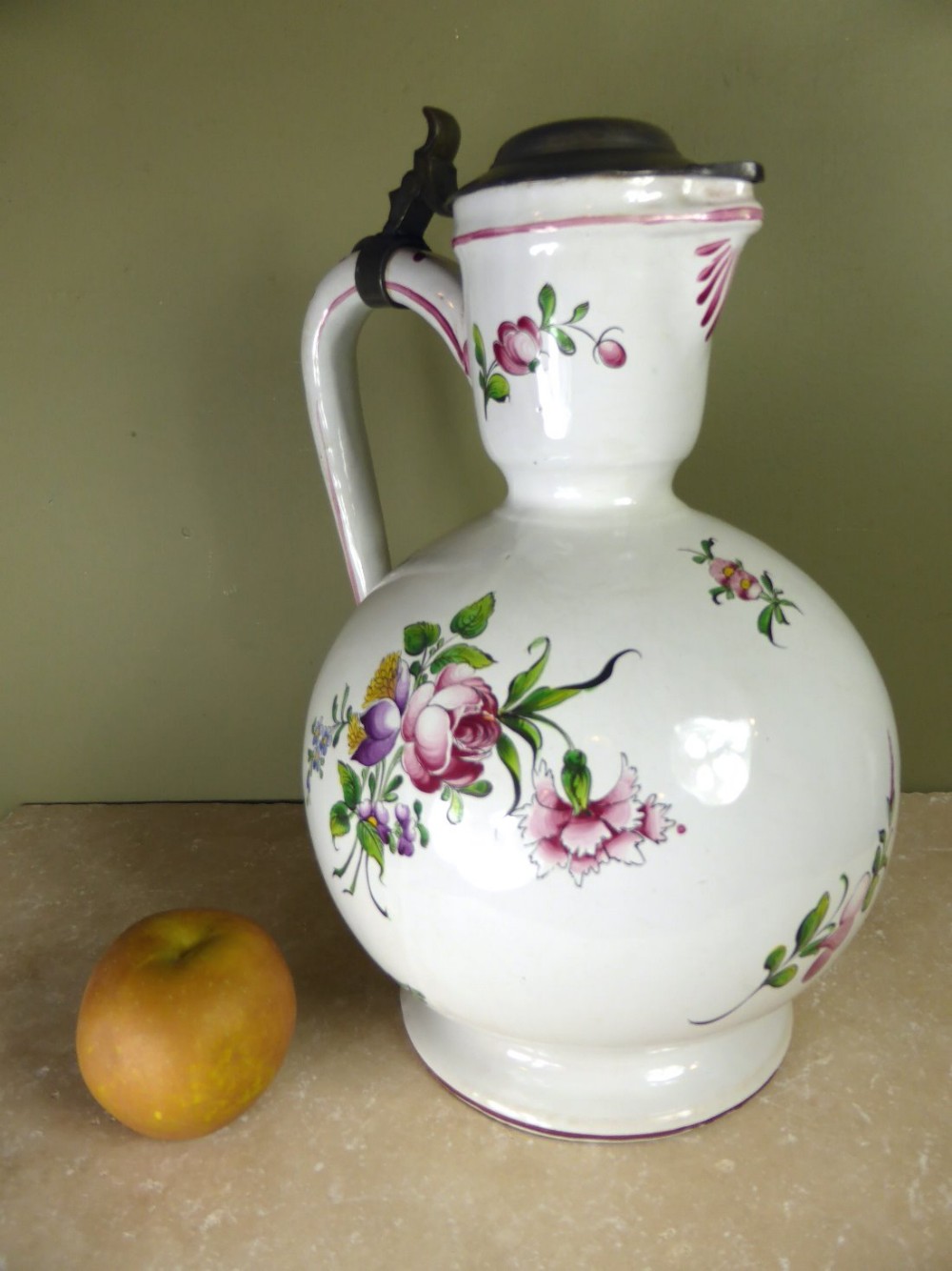 LARGE 19TH C FAIENCE JUG