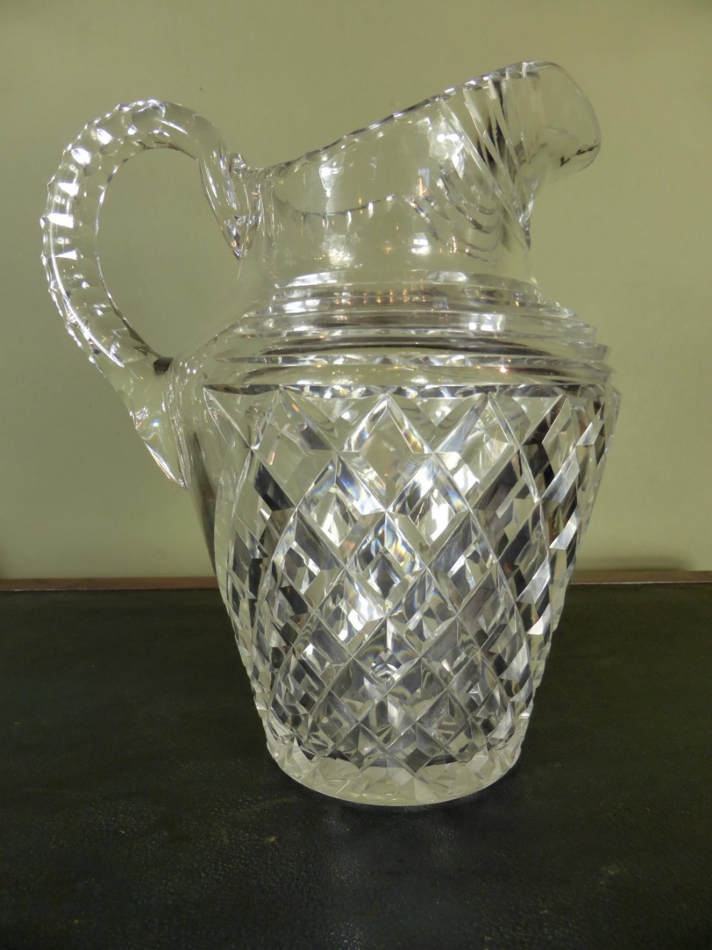 19TH C CUT GLASS WATER JUG