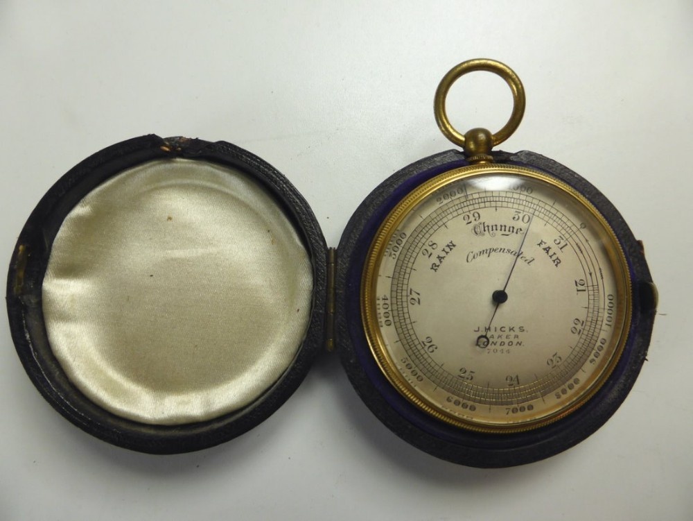 19TH  POCKET BAROMETER BY HICKS