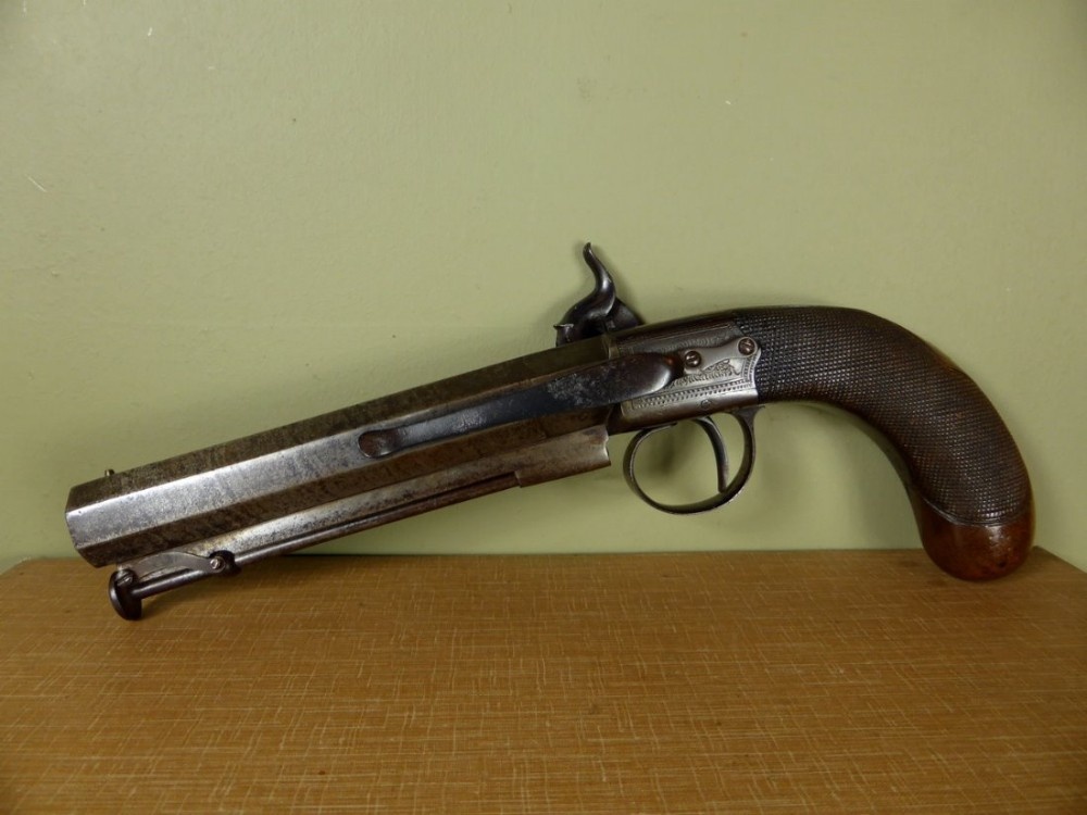 19TH C PERCUSION BELT PISTOL