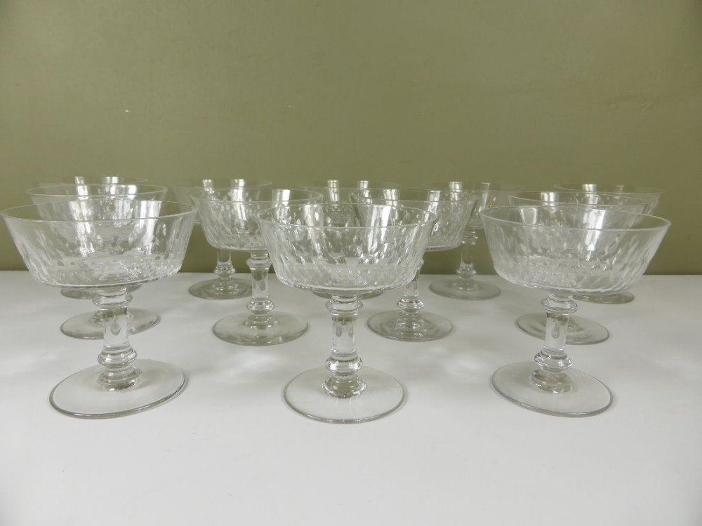 SET OF 12 19TH C CHAMPAGNE GLASSES