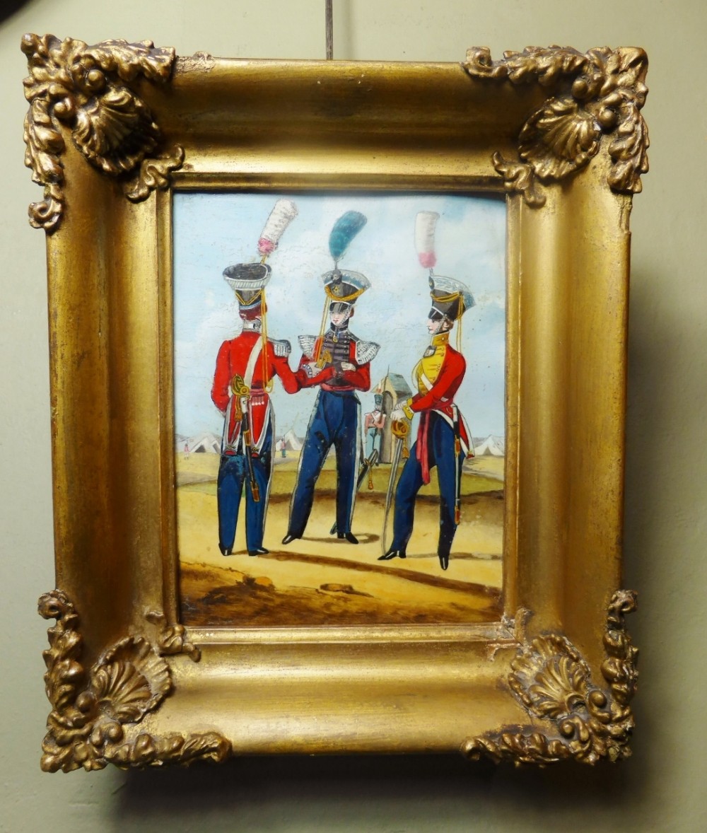 19TH C MILITARY OIL PAINTING