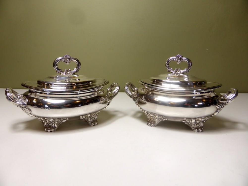 PAIR OF SILVER TUREENS, SHEFFIELD 1811