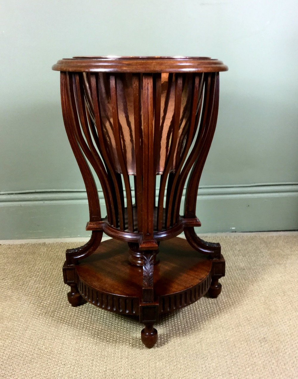 19TH C MAHOGANY WINE COOLER, JARDINIERE
