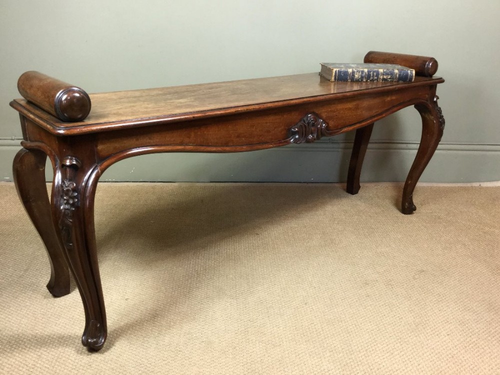 19th C Mahogany Hall B ench