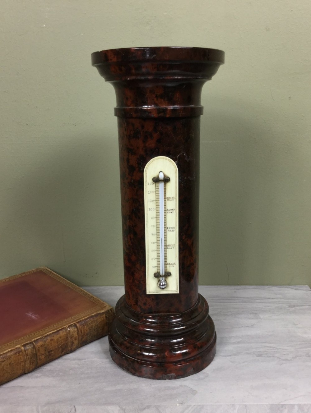 19th C Marble Desk Thermometer
