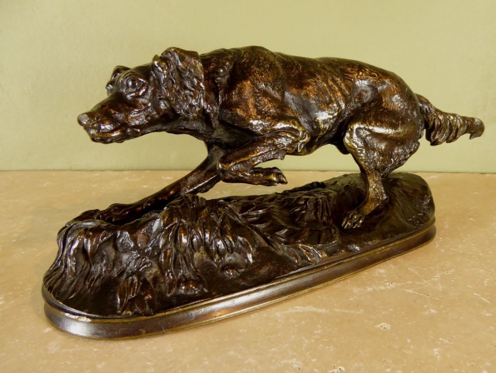 19TH C BRONZE OF A DOG