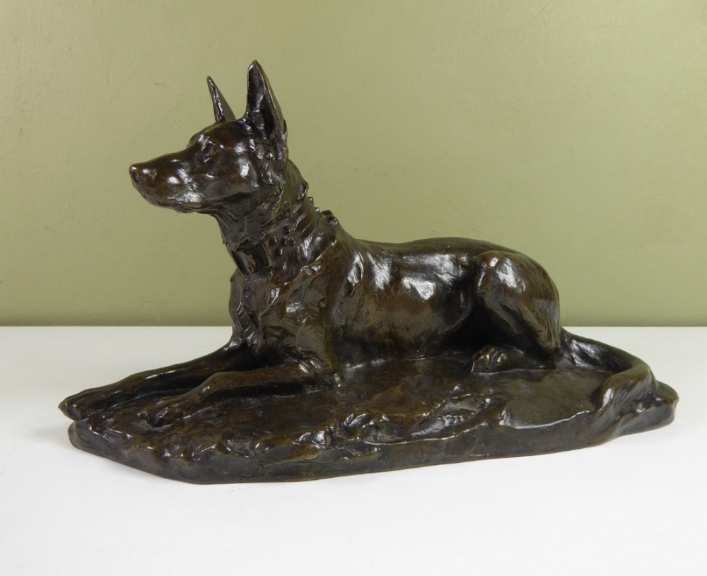 19TH C BRONZE OF A DOG