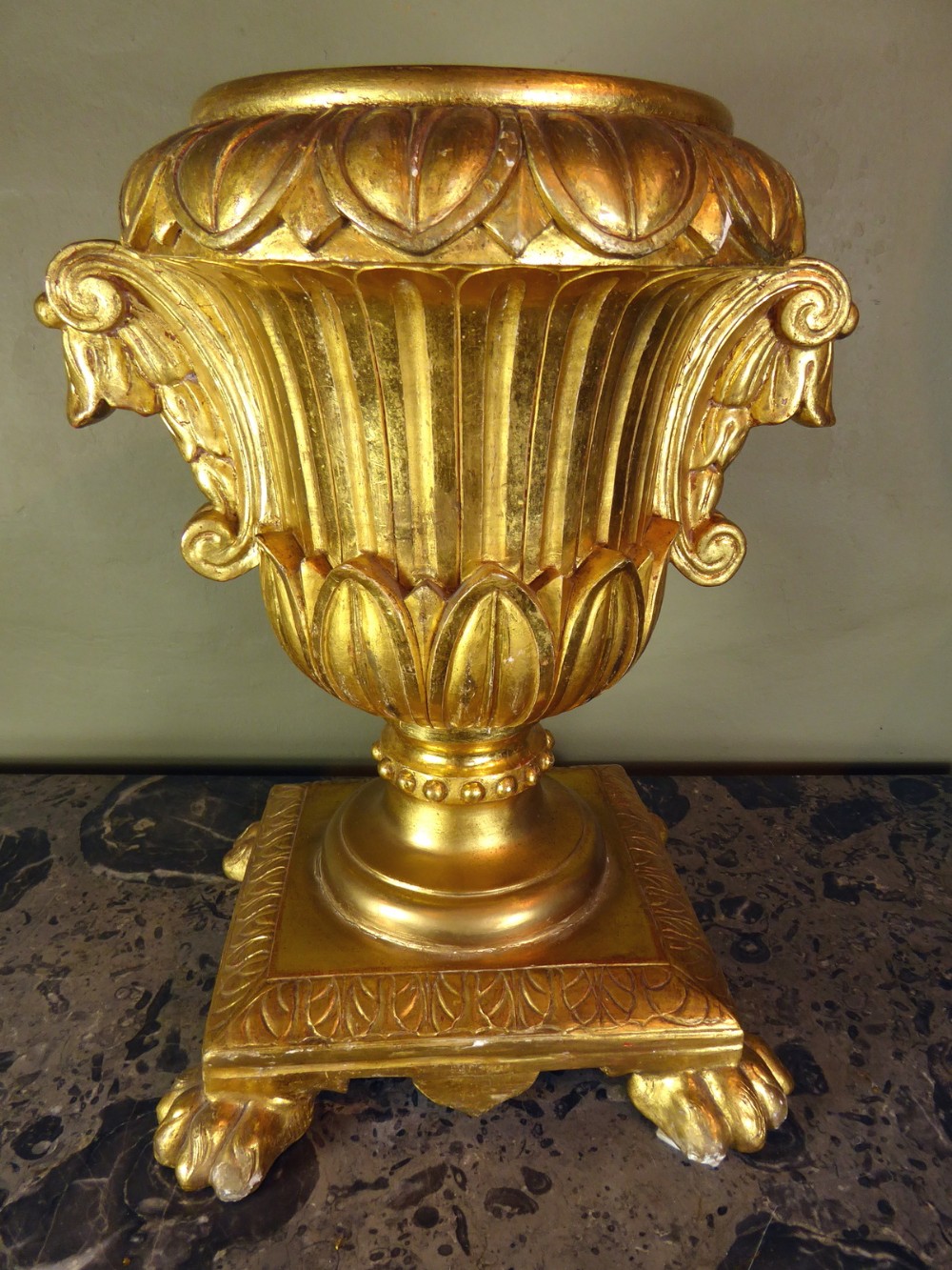 19TH C GILT WOOD PEDESTAL
