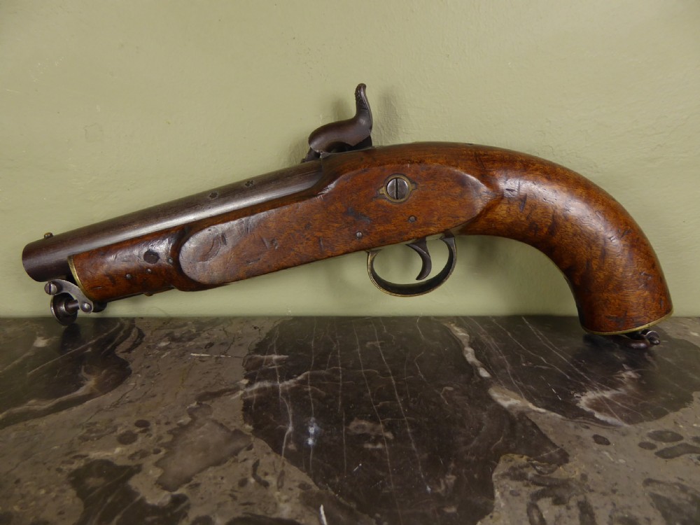 19TH C WALNUT STOCKED PERCUSSION PISTOL  View II