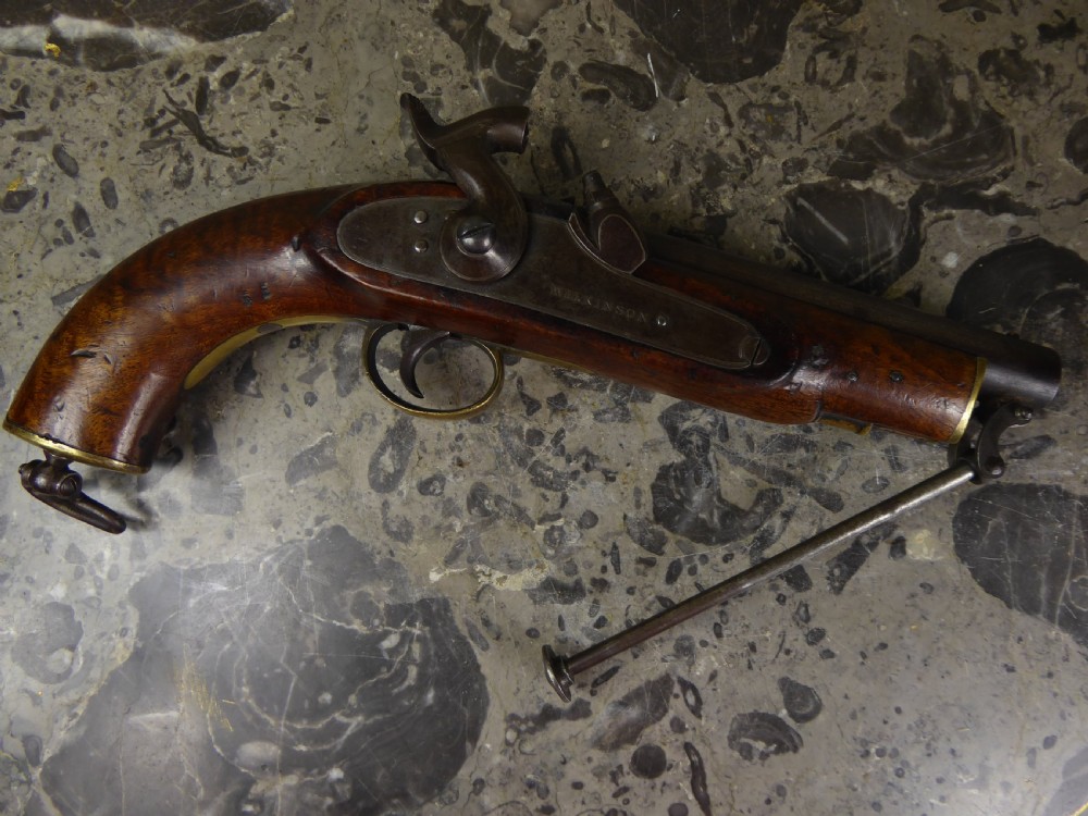 19TH C WALNUT STOCKED PERCUSSION PISTOL  View V