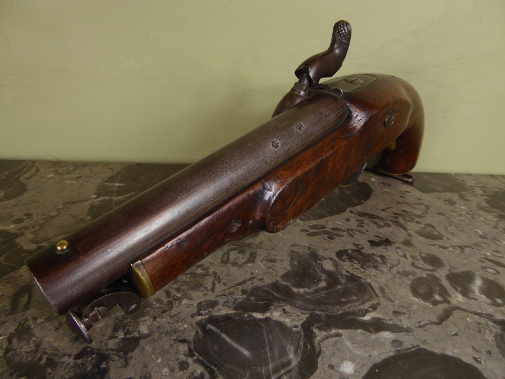 19TH C WALNUT STOCKED PERCUSSION PISTOL  View VI
