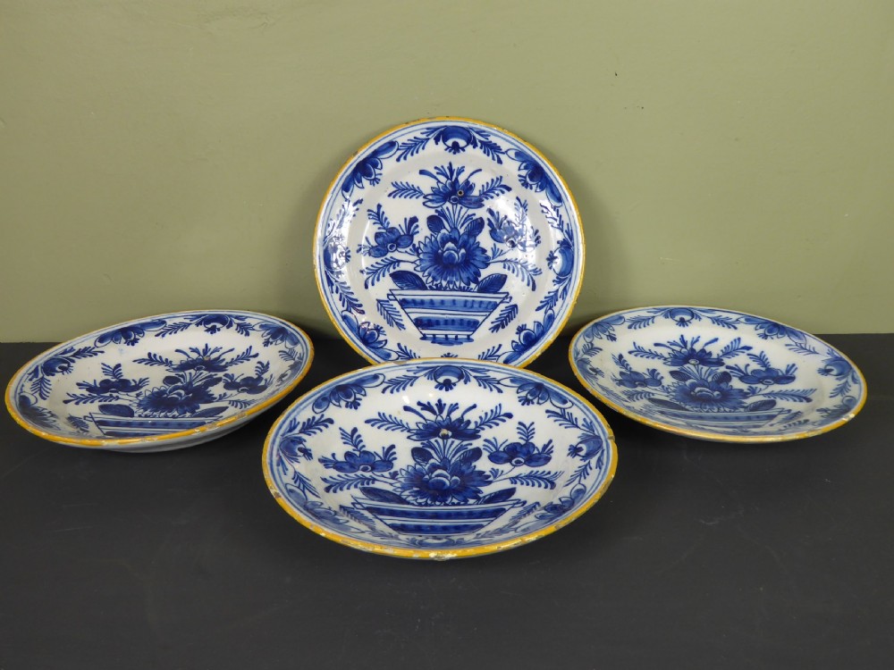 A SET OF FOUR LATE 18TH C DELFT DISHES  View IV