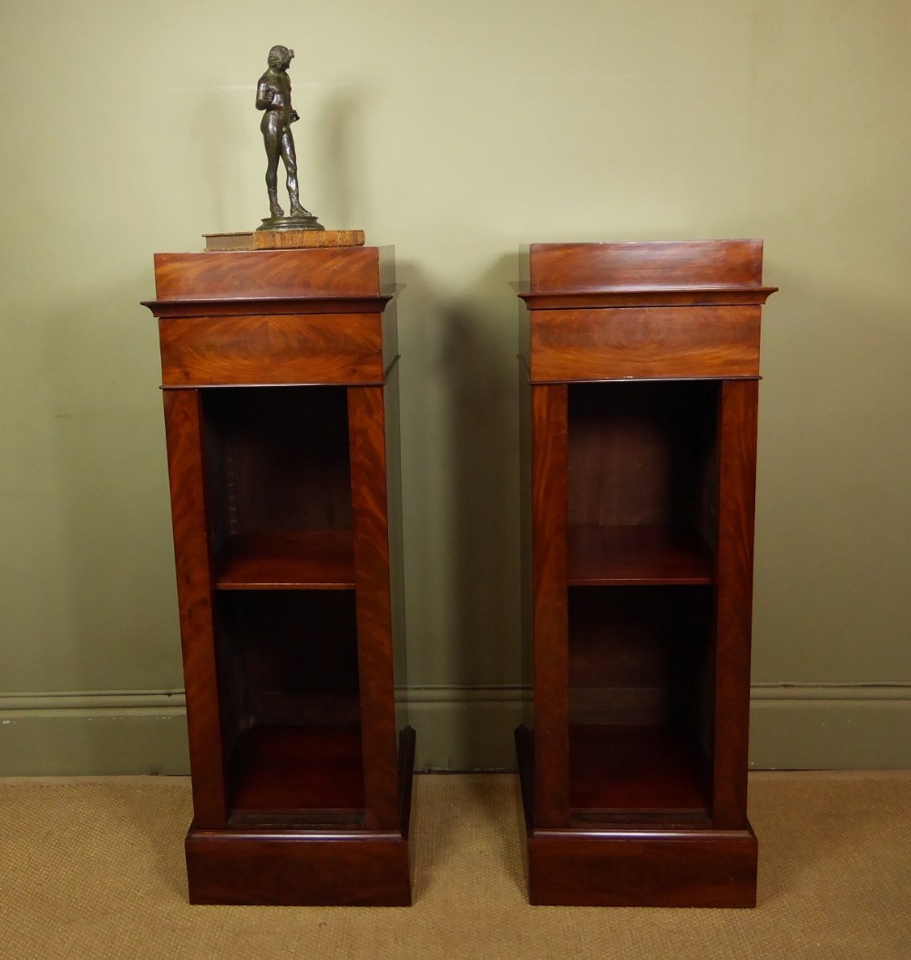 PAIR OF 19TH C PEDESTAL CABINETS