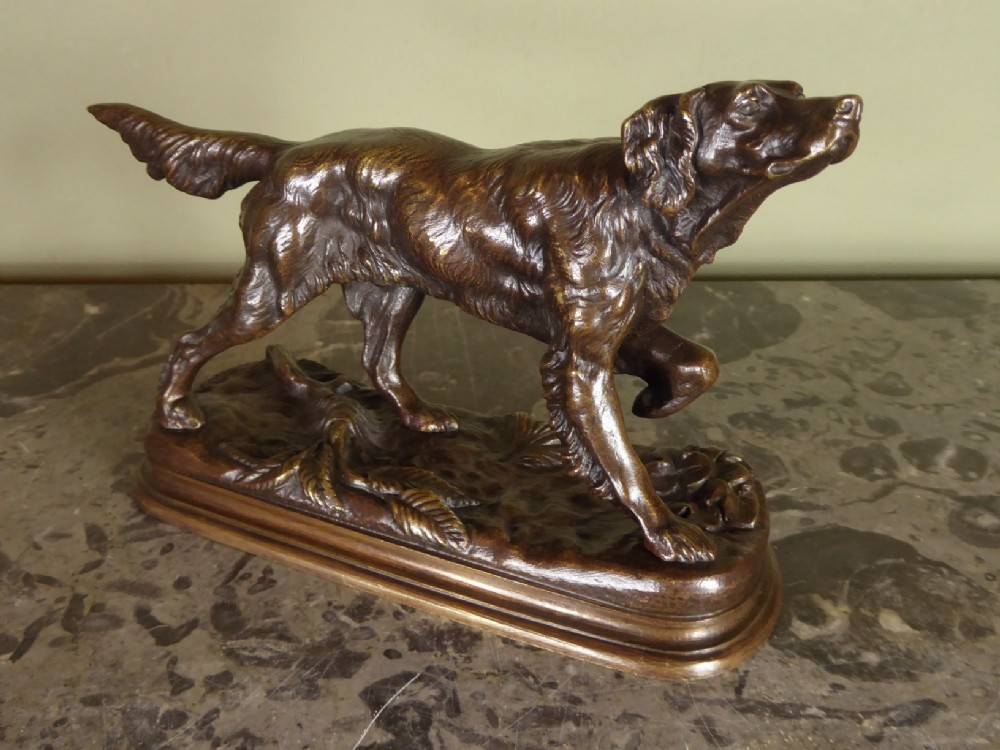 19TH C BRONZE OF A DOG