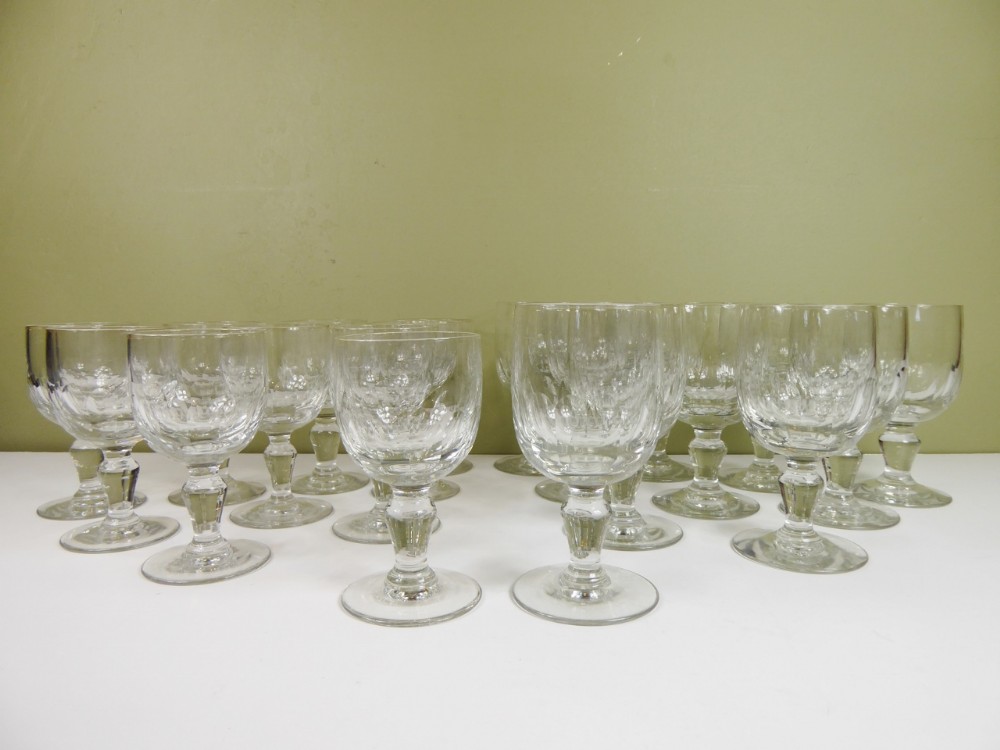 SET OF 19TH C WINE GLASSES