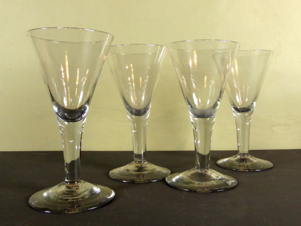 VERY LARGE 18TH C WINE GLASSES