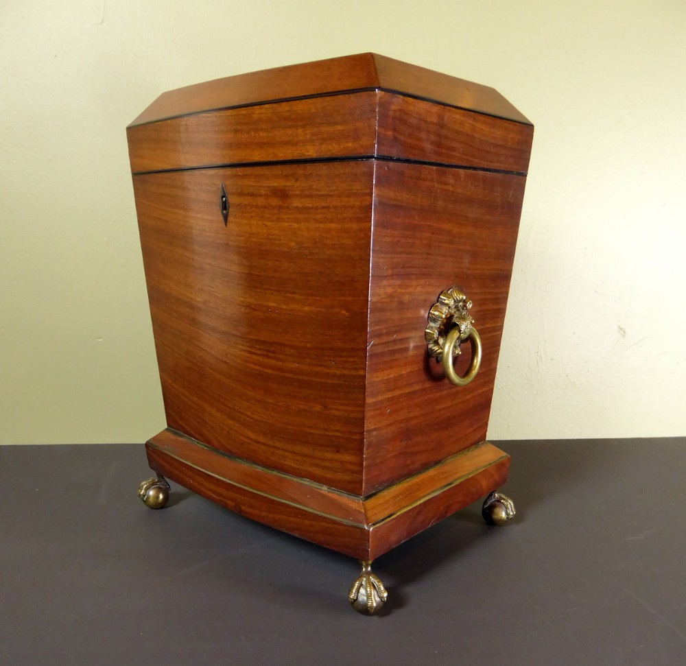 19TH C MAHOGANY BOW FRONT BOX
