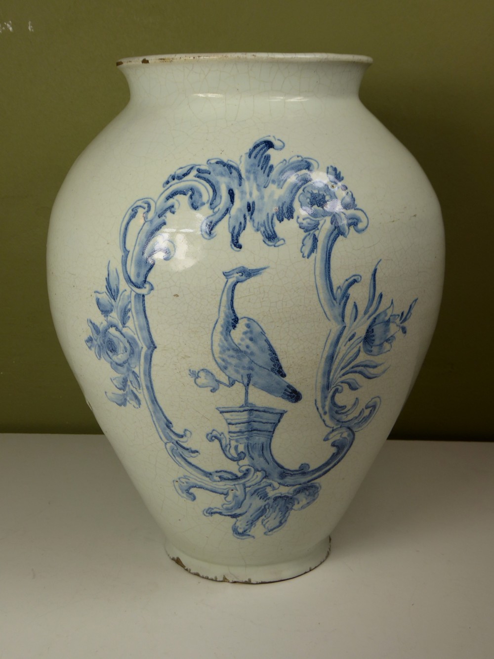 18TH C DELT TOBACCO JAR